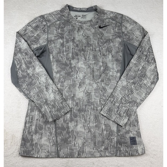 Nike Other - Nike Pro Dri-Fit Fitted Compression Digital Camo Long Sleeve Athletic Shirt L